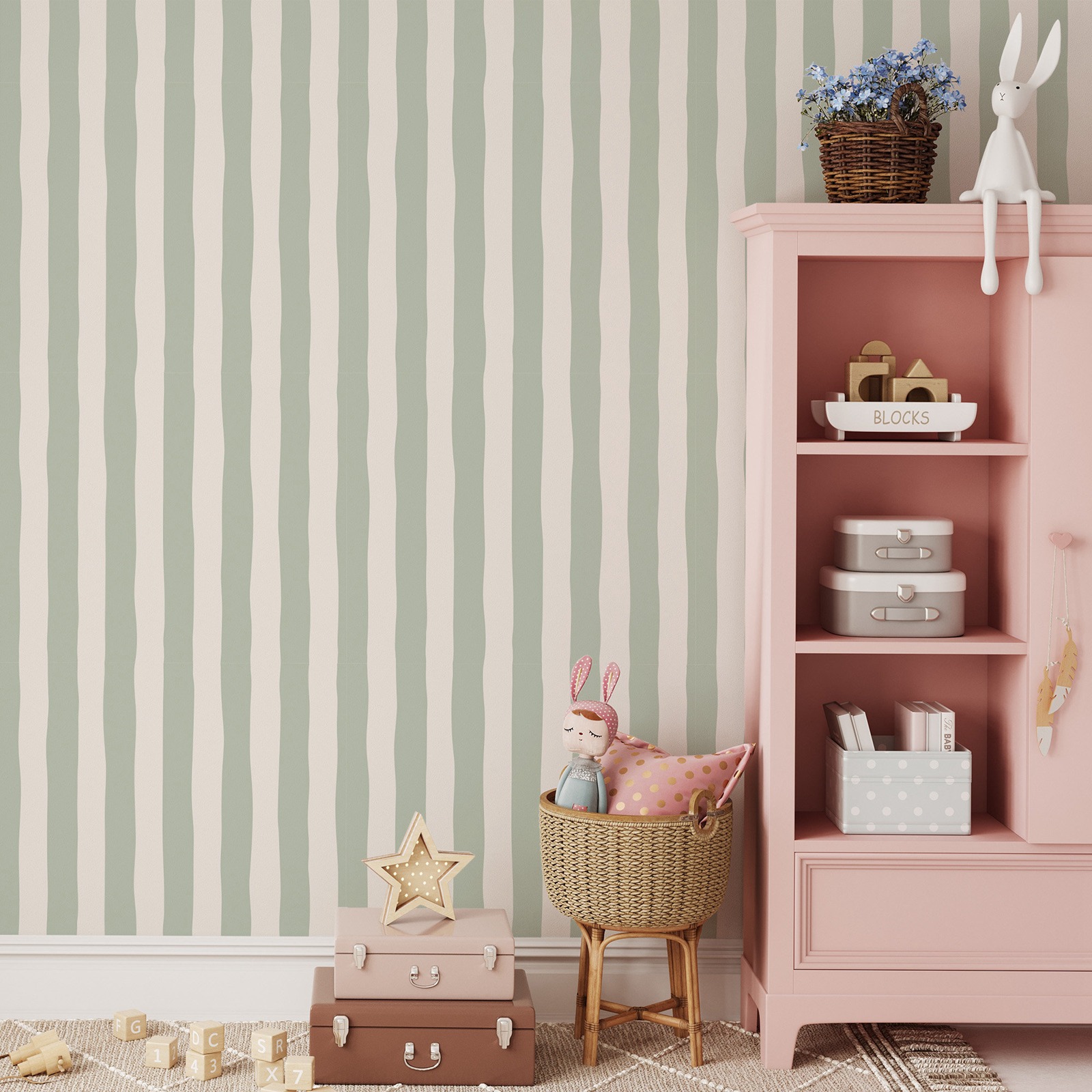 Removable Wallpaper Sage Green - огляд і ціна Herbal Wallpaper