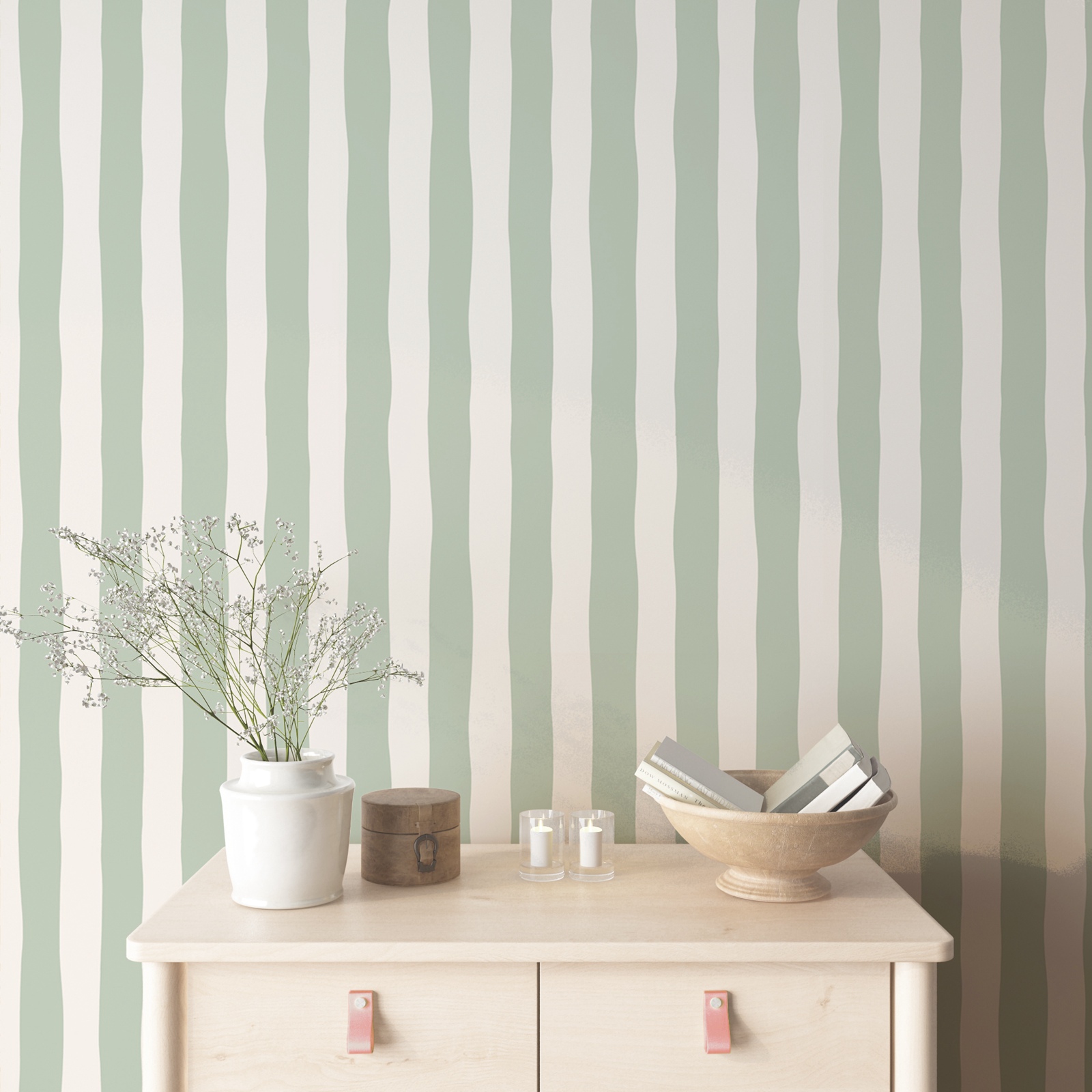 Removable Wallpaper Sage Green - огляд і ціна Herbal Wallpaper