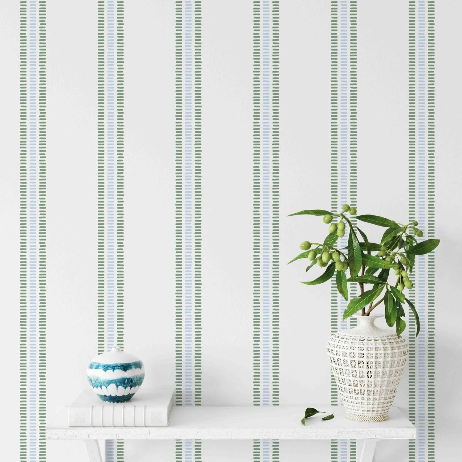 Summer Stripes In Soft Blue an - огляд і ціна Herbal Wallpaper