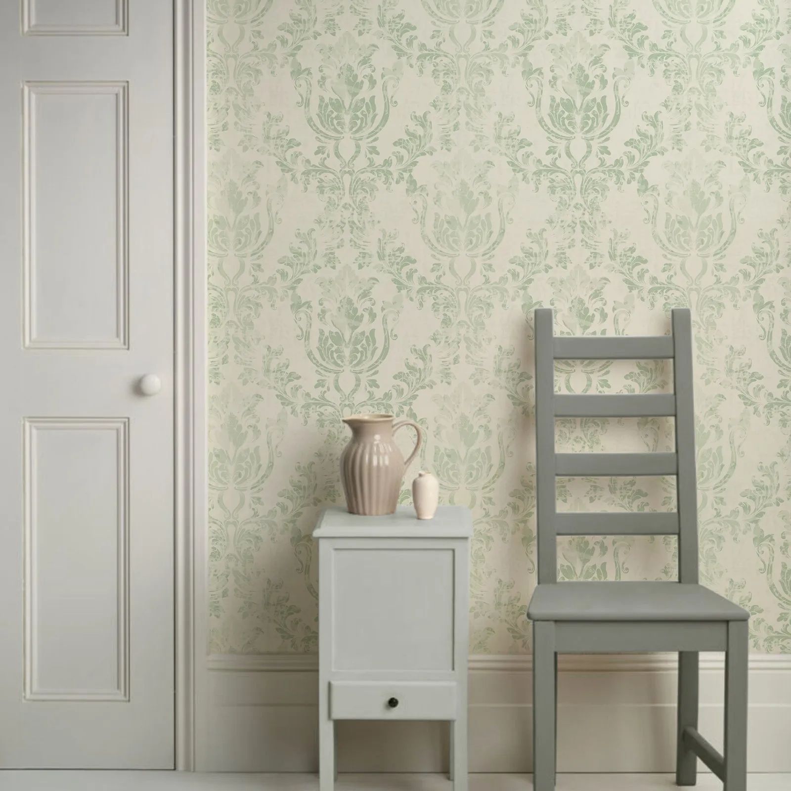 Vintage Green Damask Wallpaper - огляд і ціна Herbal Wallpaper