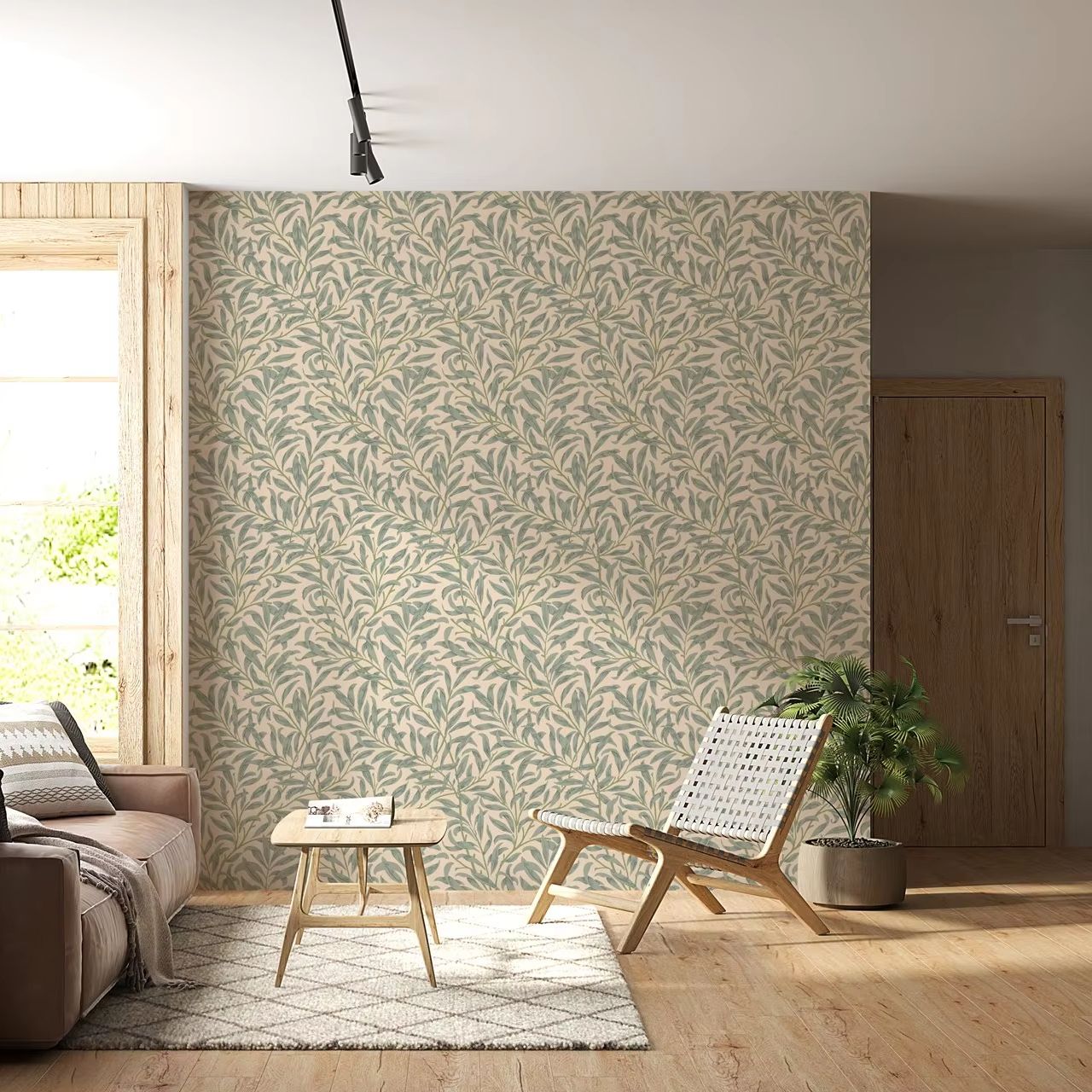 Green Leaf Wallpaper,Beige Col - огляд і ціна Herbal Wallpaper